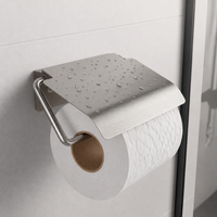 Soporte de papel higiénico de pared con tapa protectora