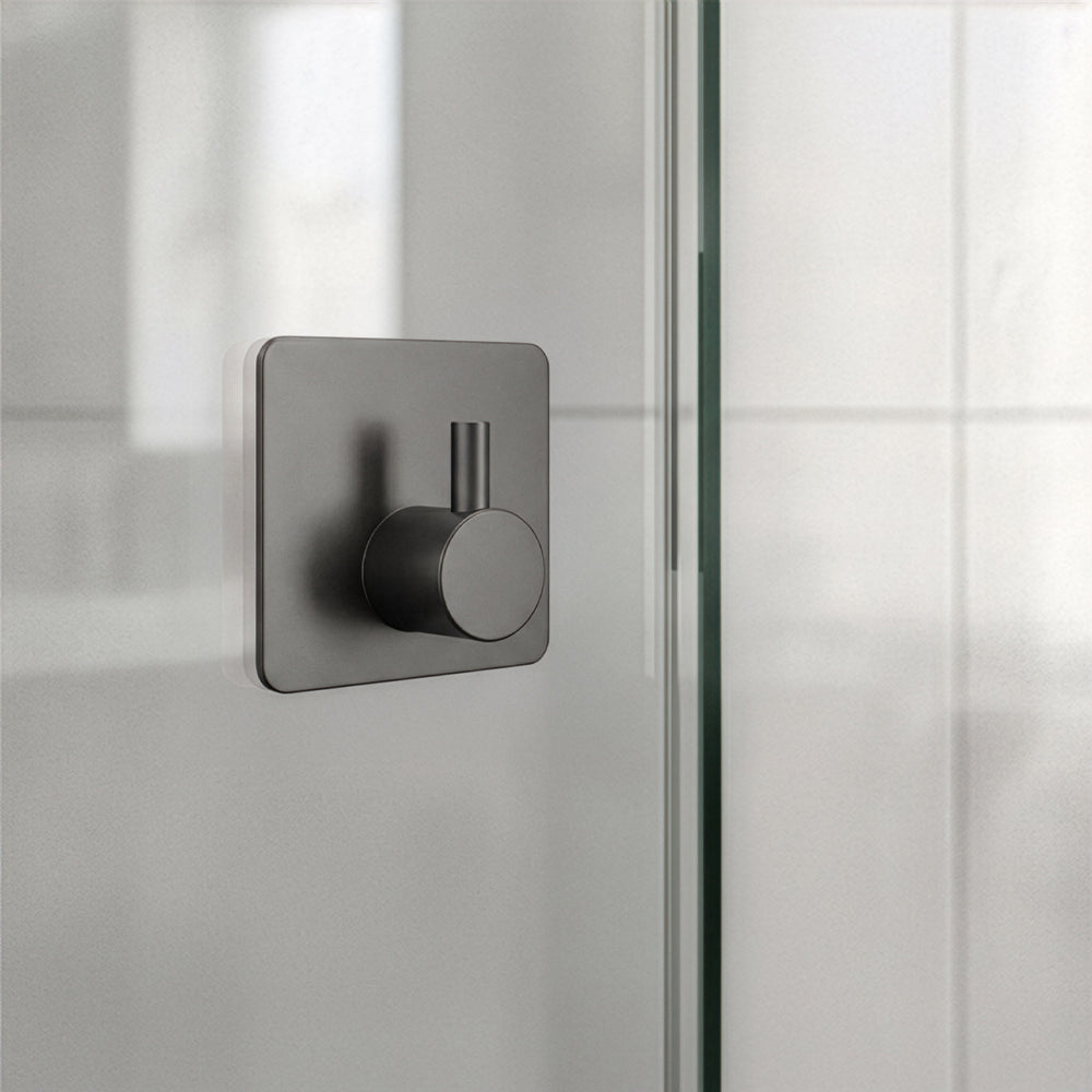 Wall Hook Square Base Black – Self Adhesive Set of 6