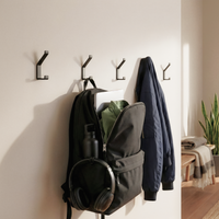 Ganci da Parete Doppio in Alluminio, Set da 6, Montaggio a Vite