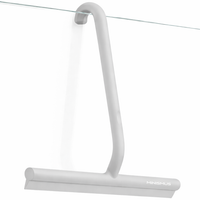 Bathroom Squeegee with Built-In Hook and Durable Silicone Blade, 21cm