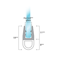 Vertikale Duschdichtung D-Profil 2×200 cm – Für 6–8 mm Glas