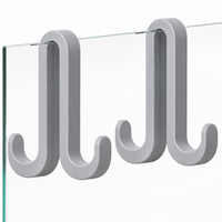 2-pack dubbele siliconen douchedeurhaken