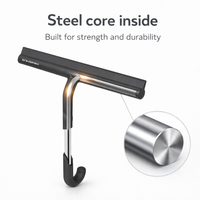 Bathroom Squeegee with Built-In Hook and Durable Silicone Blade, 21cm