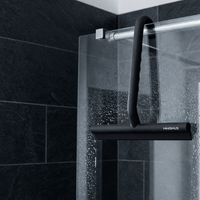 Bathroom Squeegee with Built-In Hook and Durable Silicone Blade, 21cm