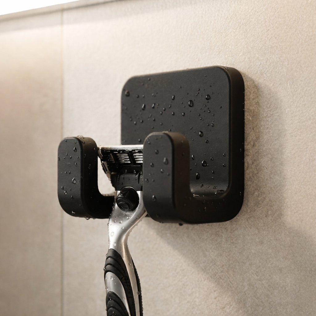 Silicone Razor Guard Silicone Razor Holder with Wall Adhesive, Space-Saving Design – Minismus