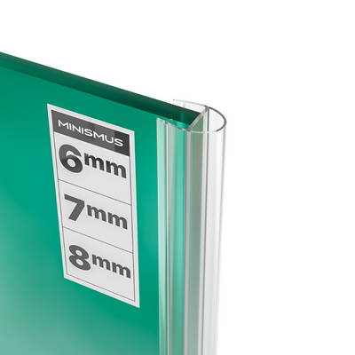 Vertical Shower Door Seal D-Profile 200 cm