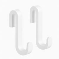 Crochets de porte de douche avec revêtement en silicone, lot de 2, pour verre de 6 à 10 mm