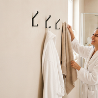 Ganci da Parete Doppio in Alluminio, Set da 6, Montaggio a Vite