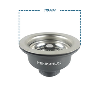 Spülenablauf mit Siebkörbchen – Ø110 mm (ohne Überlauf)