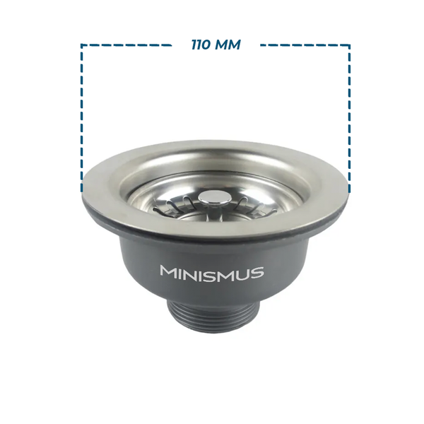 Minismus Sink Drain with Basket Plug Ø110 mm Outer Diameter - Without Overflow