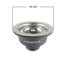 Minismus Sink Drain with Basket Plug Ø110 mm Outer Diameter - Without Overflow