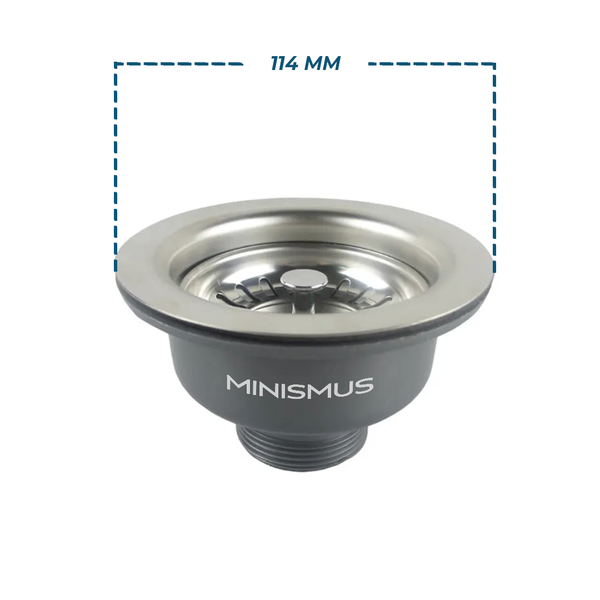 Minismus Sink Drain with Basket Plug Ø114 mm Outer Diameter - Without Overflow