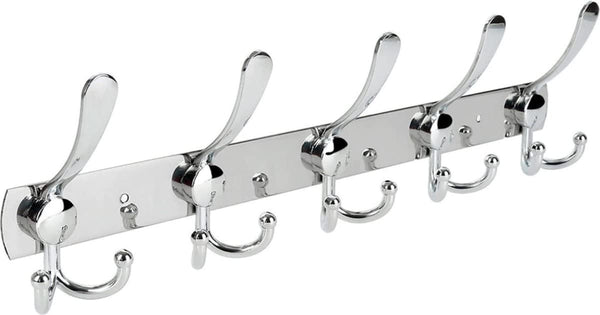 Wall Mounted Coat Hooks with 15 Hooks Silver