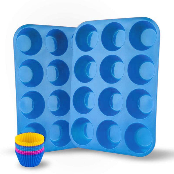 Silicone Muffin Tray for 12 Muffins (blue)